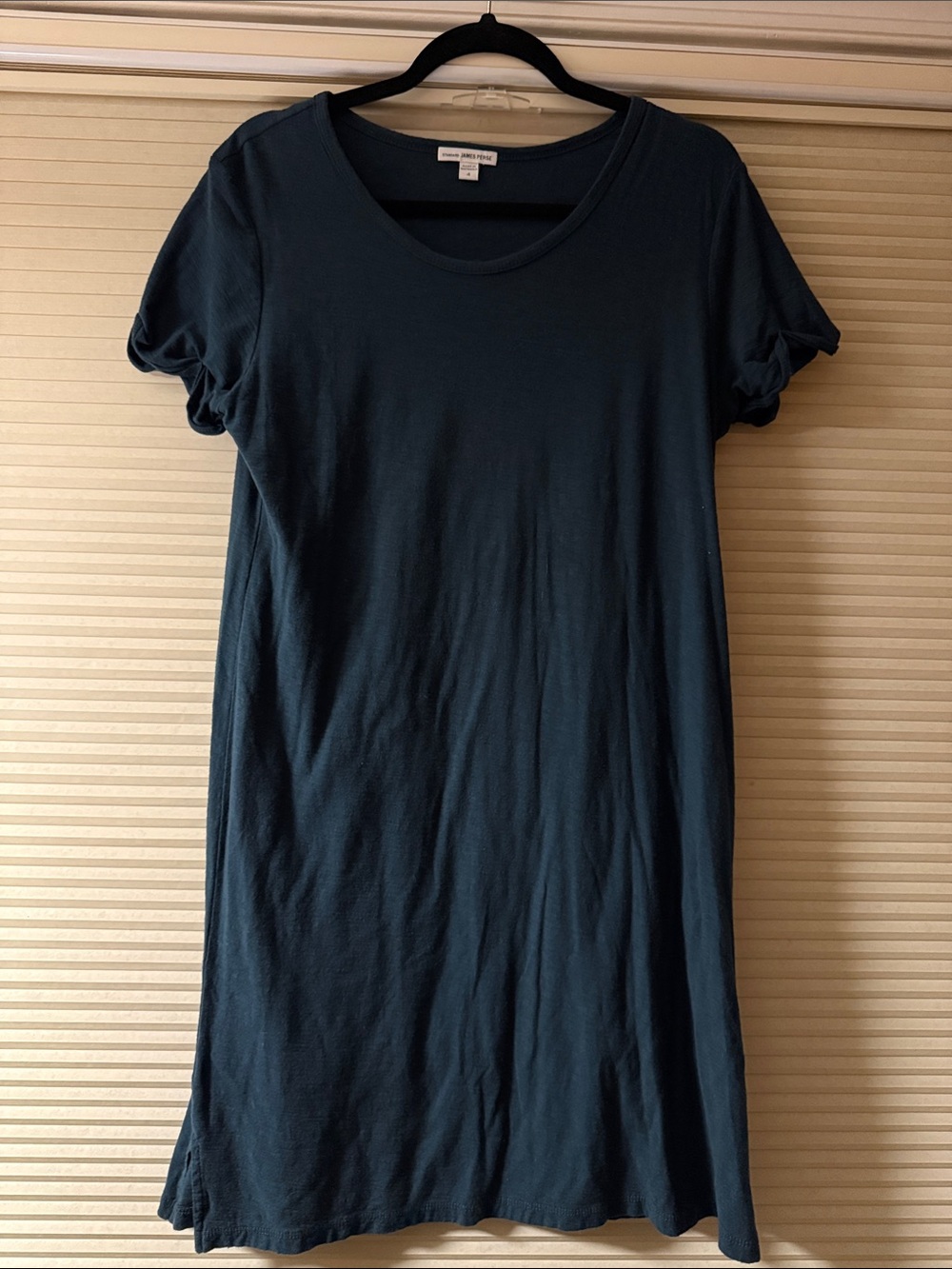 James Perse Black Short Sleeve Scoop Neck Tunic
